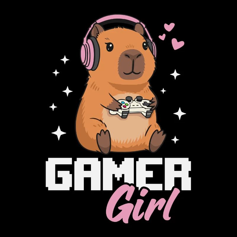 Capybara Gamer Girl Gaming Mädchen Videospiele