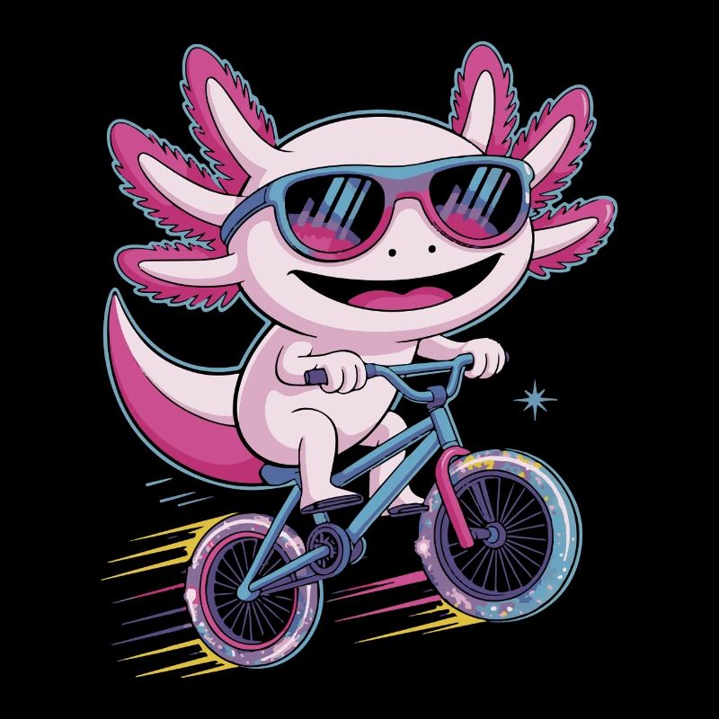 Kleiner Drachen Rennradheld Axolotl