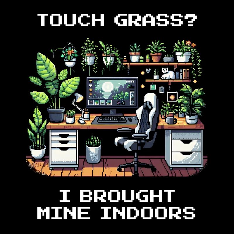 Touch Grass? Indoor Pflanzenhumor