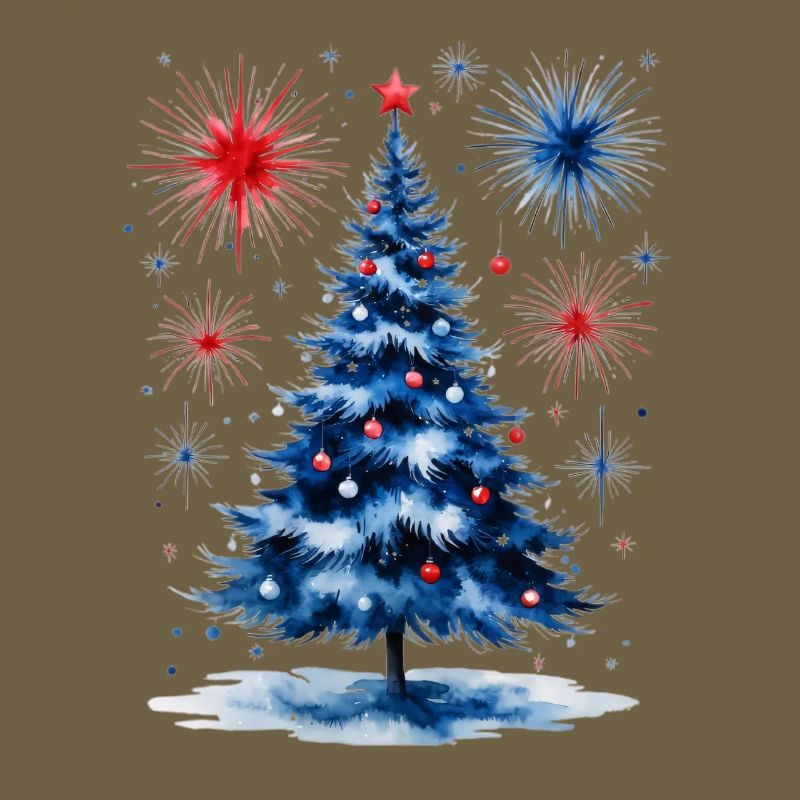 Fireworks Christmas Tree Pattern
