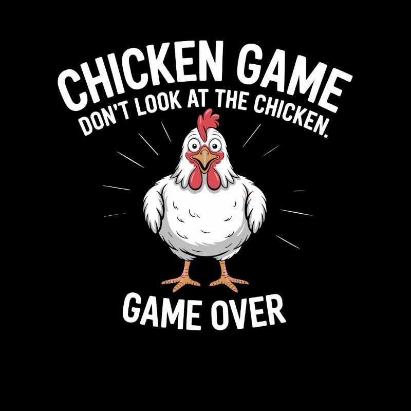 Jeu de poulet Ne regardez pas le jeu de poulet terminé