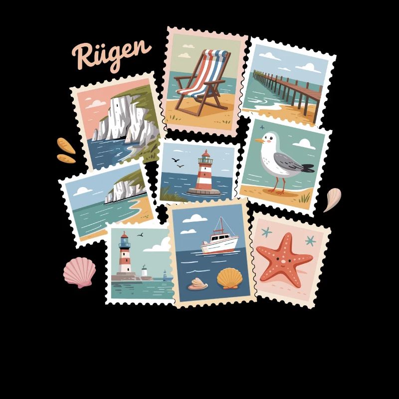 Rügen Küsten Postkarten-Design Ostsee