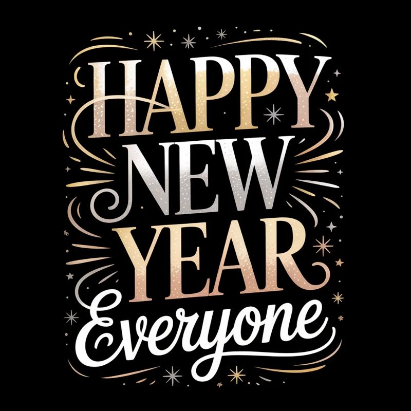 Happy New Year Everyone Script Art
