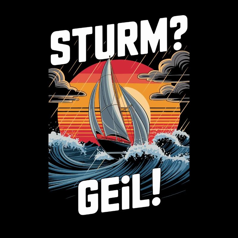 Tempête Vagues de voile excitées Régate du coucher du soleil