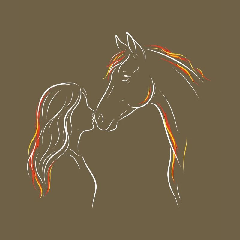 Pferdemädchen-Silhouette