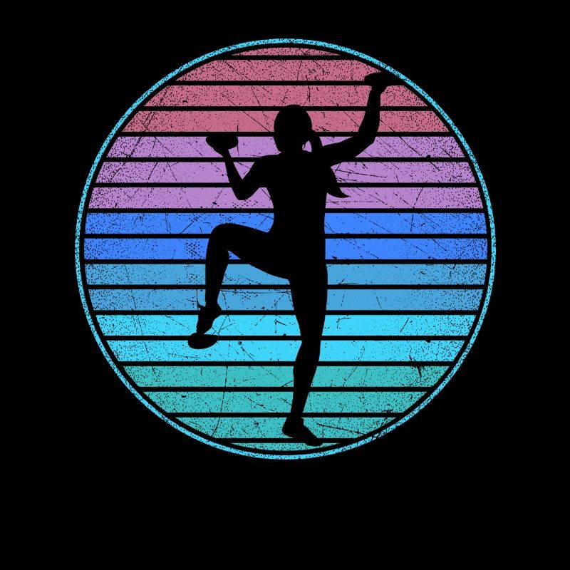 Bouldern Kletterer Retro Frauen Mädchen Berge 