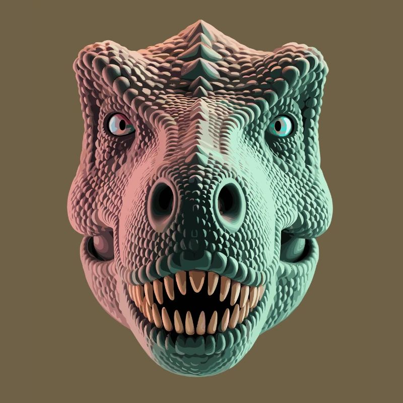 T Rex Dinosaur Head Front View For Dino Fans