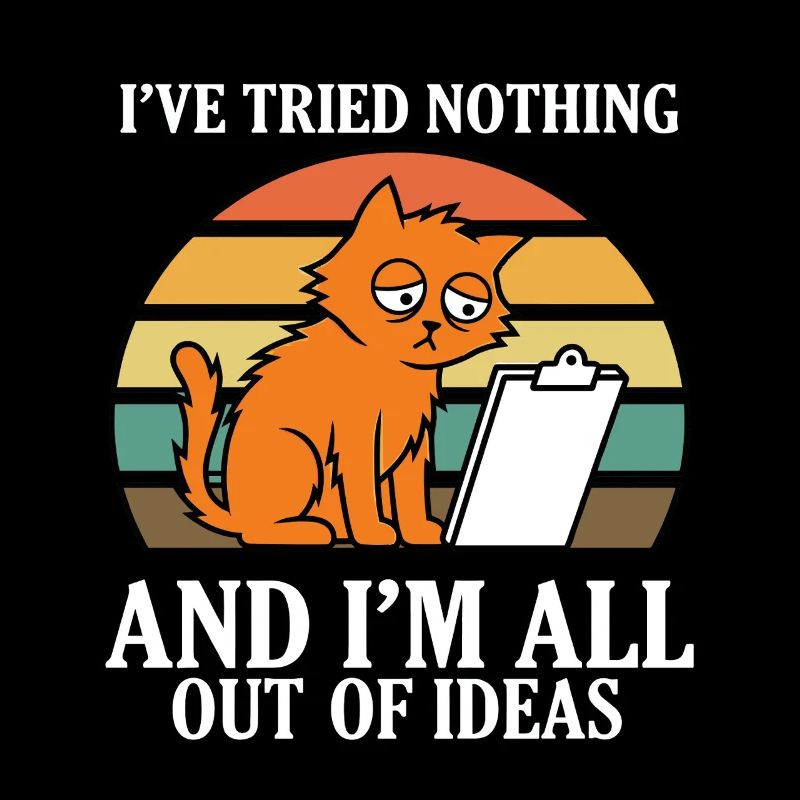 Nichts aus Ideen ausprobiert: Retro-Katzen-Meme