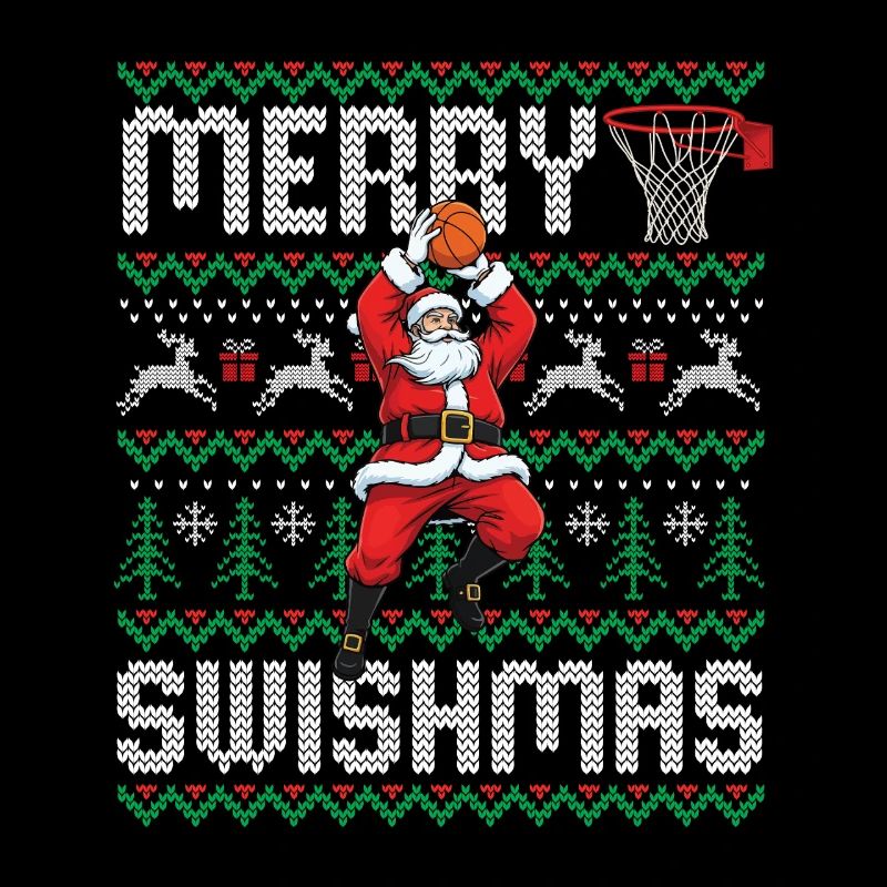 Graphique de basket de joyeux Noël pour ballon