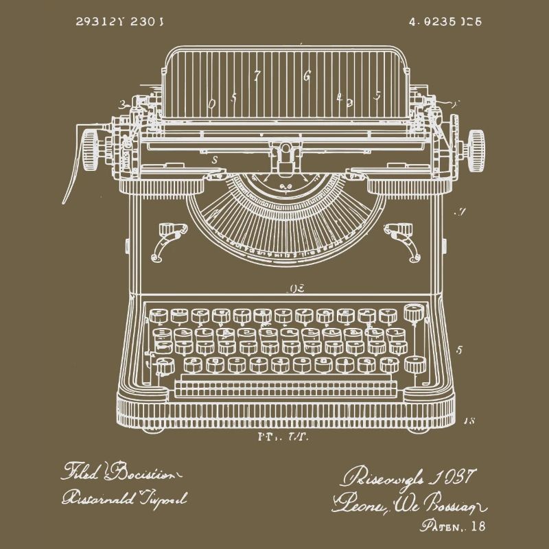 Plan de machine à écrire vintage