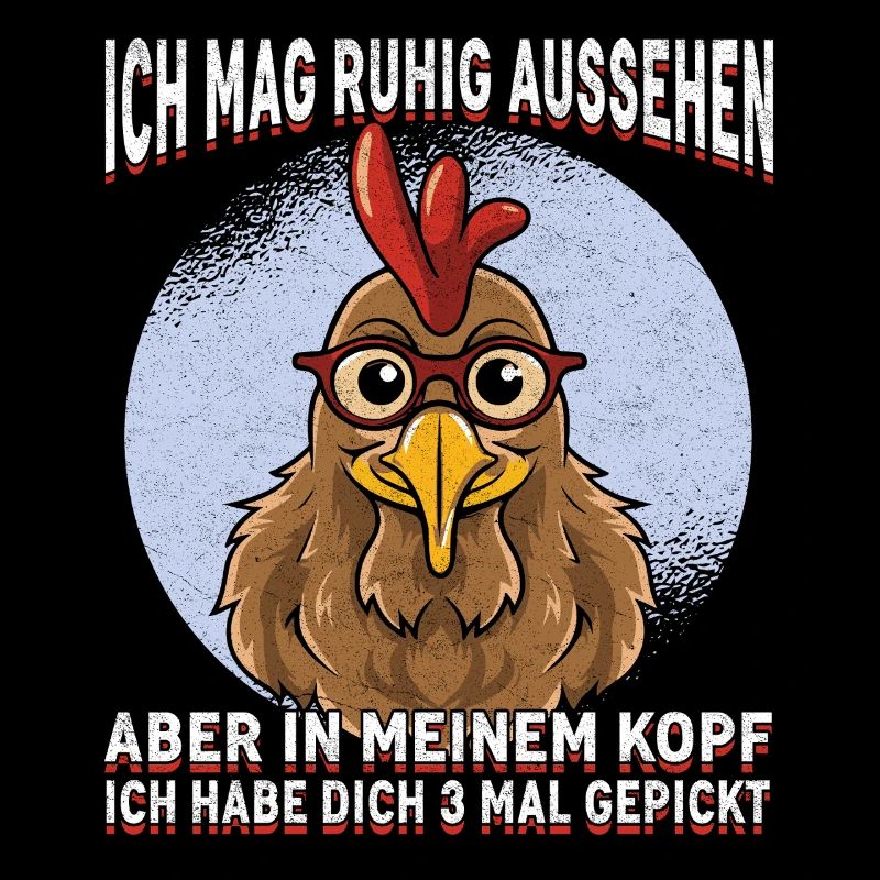 Küken mit Brille Kopfkino Spruch