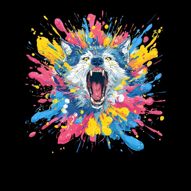 L’appel de Wolf dans la fronde de peinture