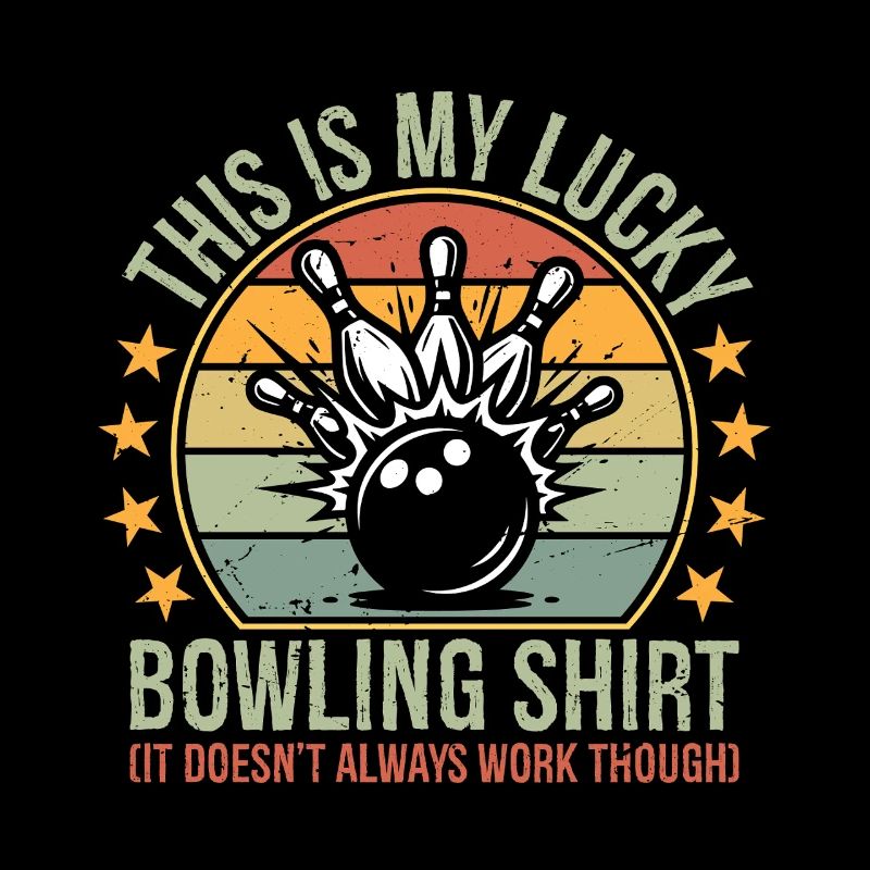 Vintage Funny Bowling Team This is My Lucky Bow