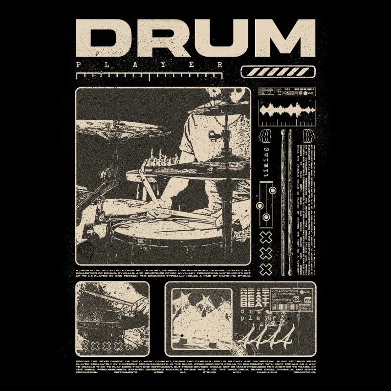 Rock Drummer Drum Player Streetwear