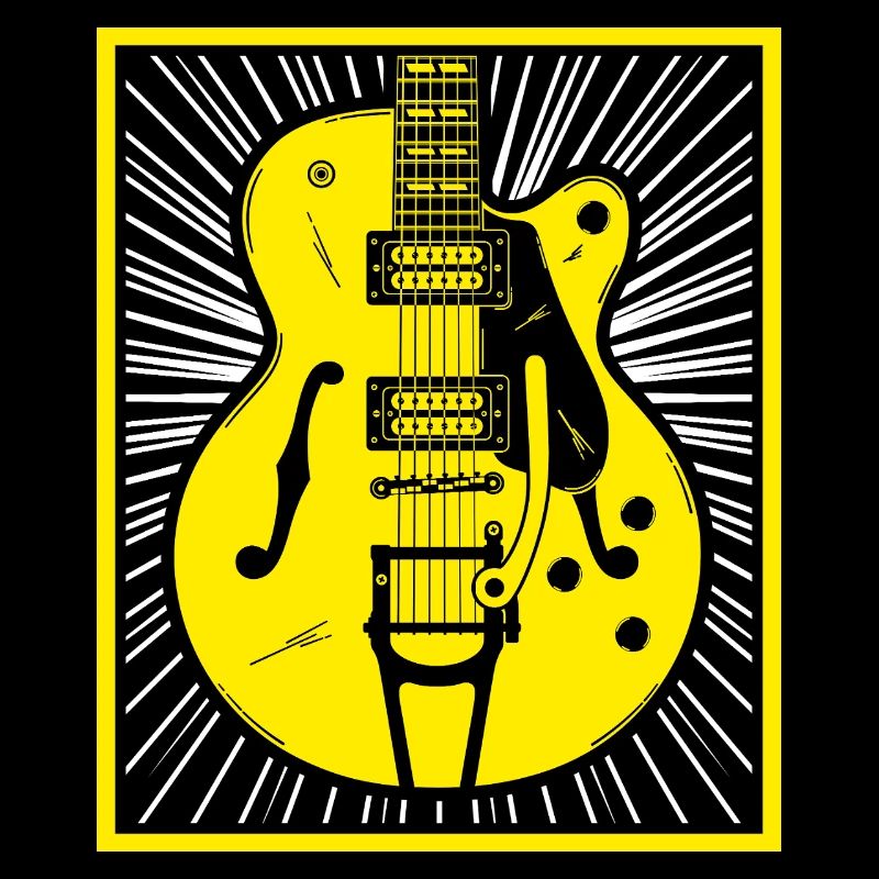 Silhouette de guitare rétro