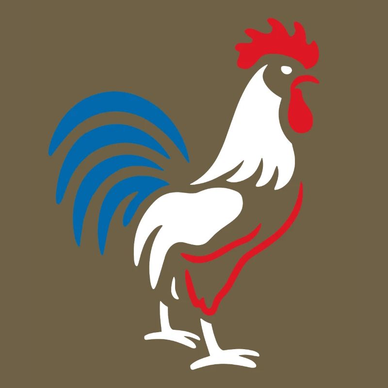 Vibrant blue red rooster