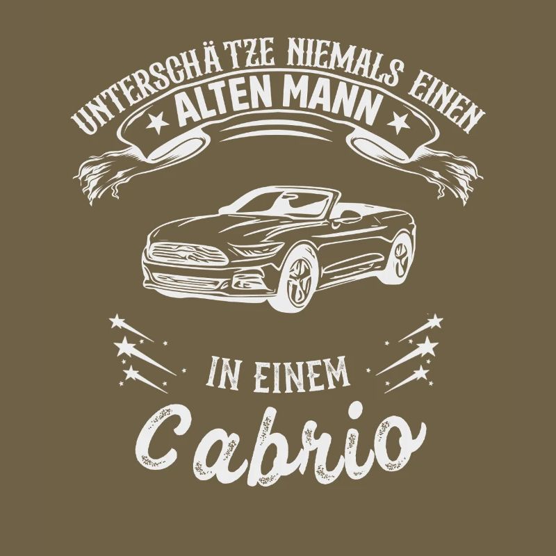 Alter Mann mit Cabrio Senior Cabriolet Besitzer 
