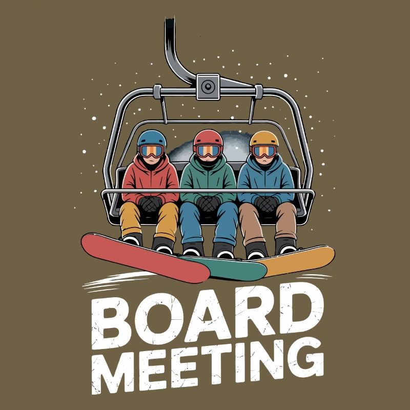 Réunion drôle du conseil d’administration du snowboard