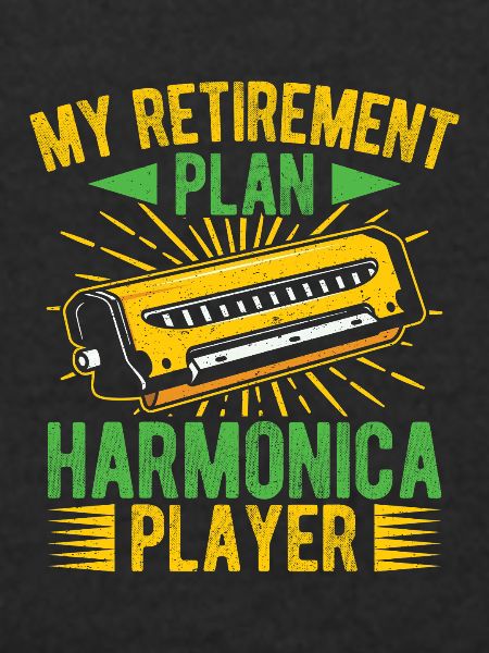 Funny Harmonica Player Retirement Plan Player