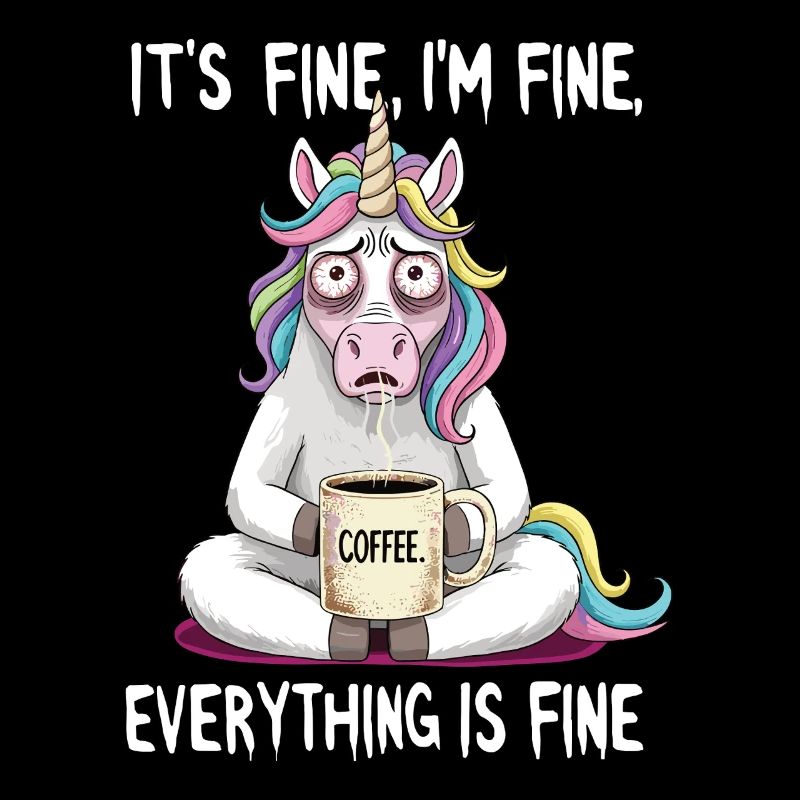 Ça va, je vais bien humour licorne de café