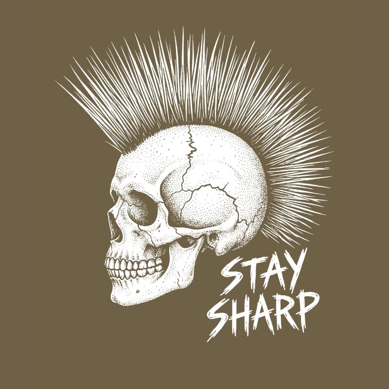 Stay Sharp Punk Skull – Iroquois Skull Design