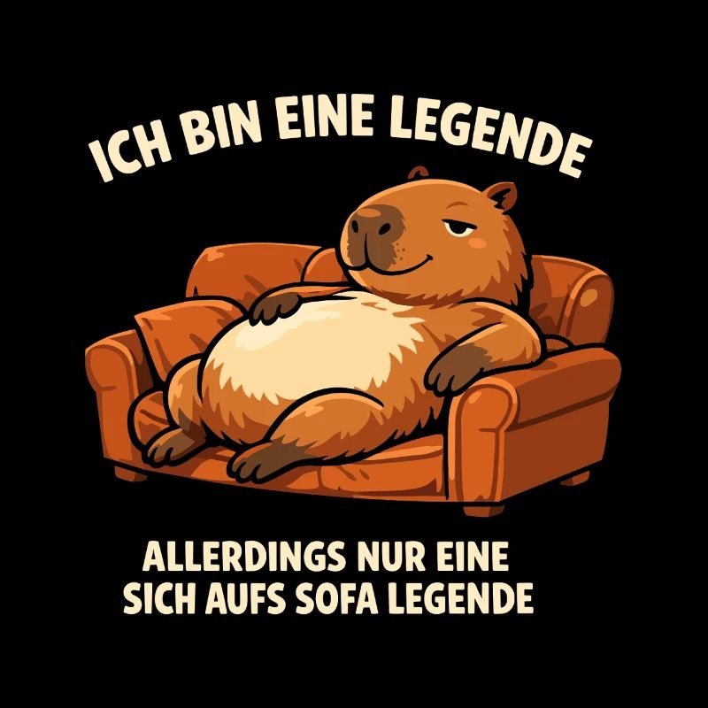 Légende du canapé : capybara détendu
