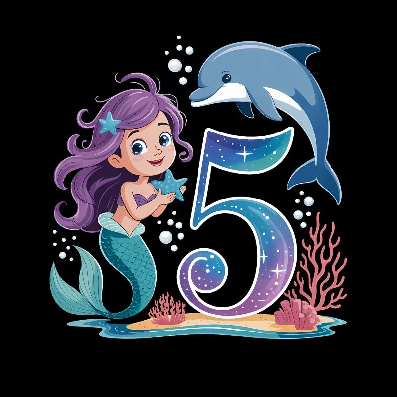 Mermaid 5th Birthday 5 Years