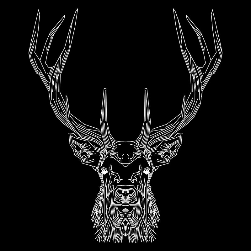 Tech Deer – Geometric Deer in White