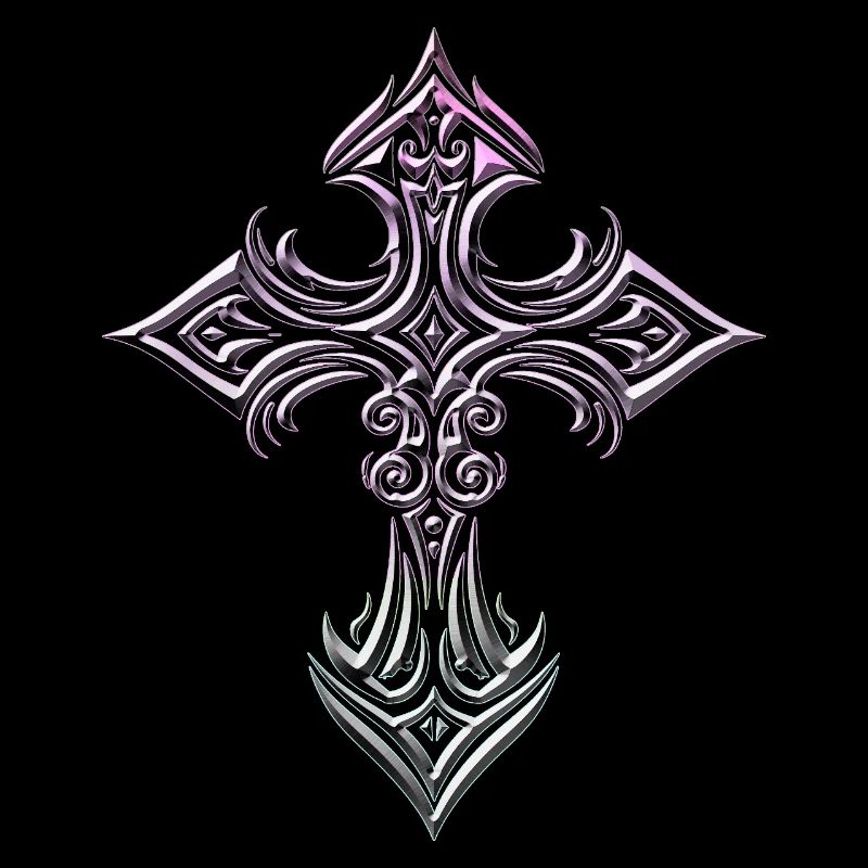 Croix en filigrane irisé