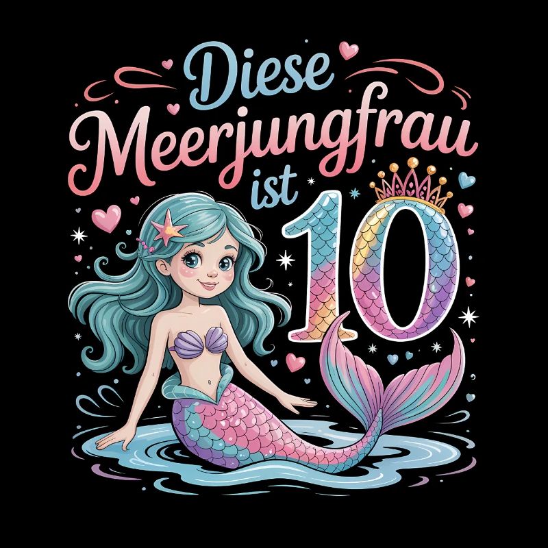 Diese Meerjungfrau Ist 10 Mädchen 10. Geburtstag