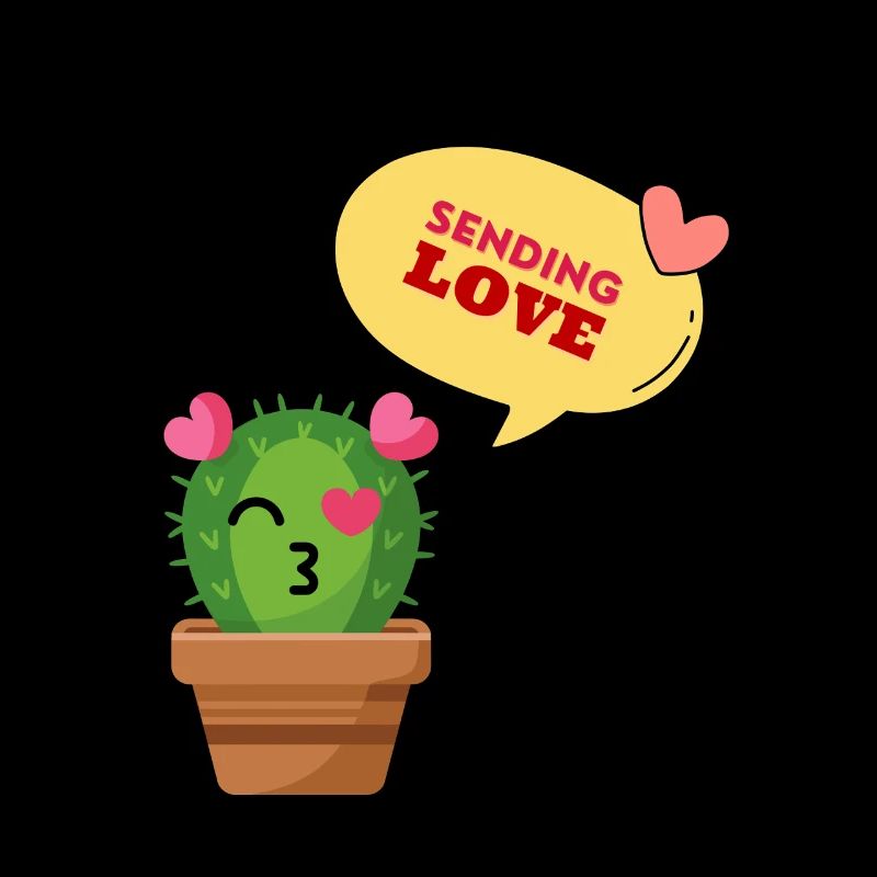 Cute Cactus Sending Love