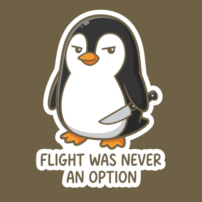 Pinguin mit Klinge - Flug war keine Option