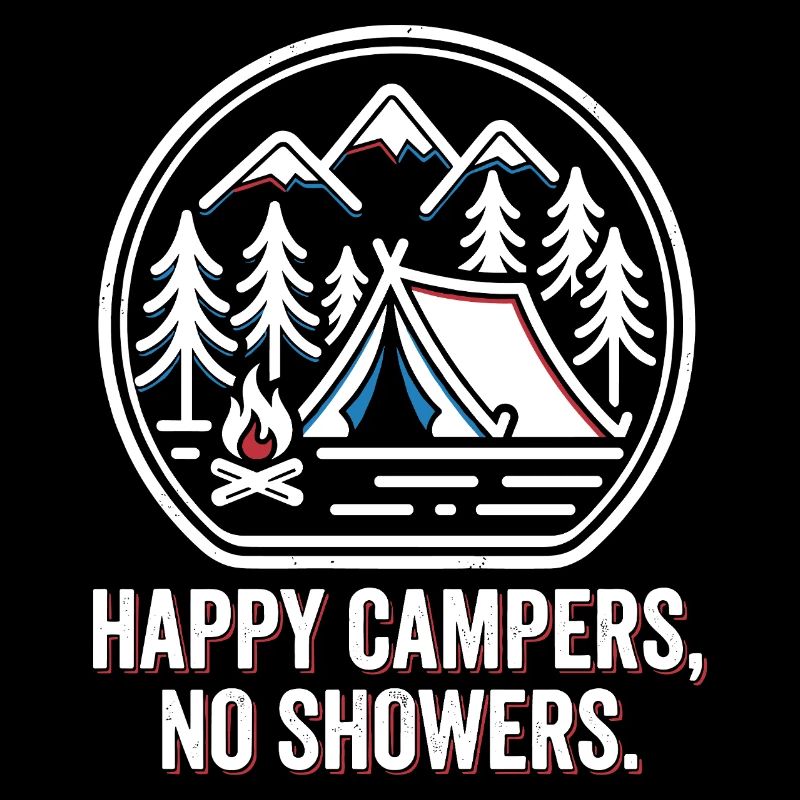 Camping, tente et feu de camp