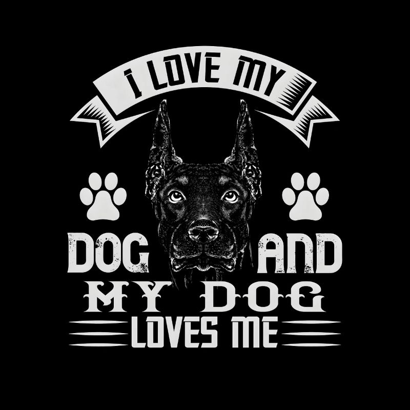 Le doberman adore dire design graphique