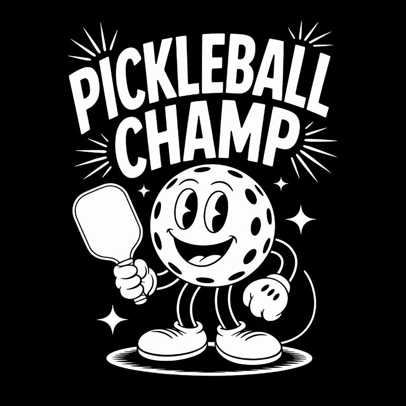 Dessin animé du champion de pickleball
