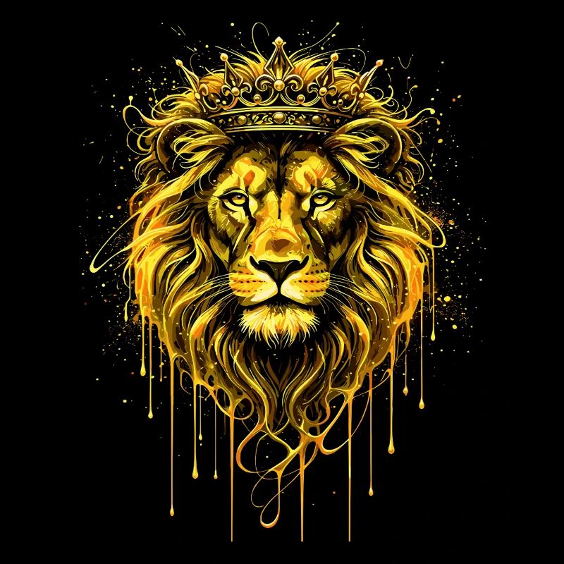 Goldener Löwe König Krone