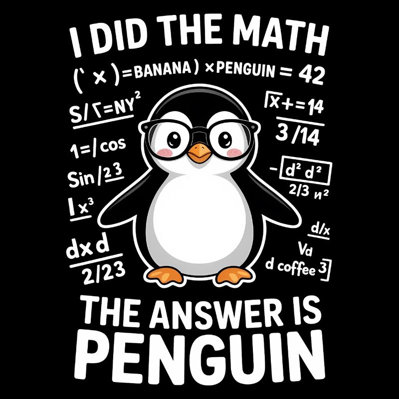Mathe Sprüche Pinguin Lustiges Mathe Geschenk