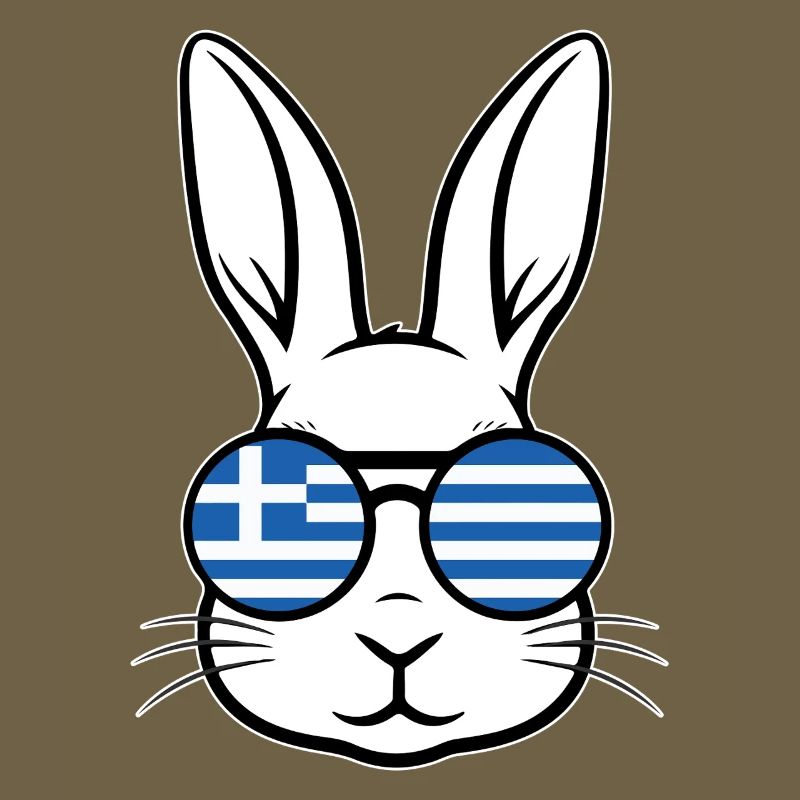 Greek Easter Greek Flag Easter Rabbit Bunny