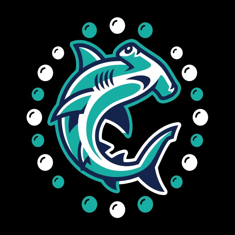 Motif de requin graphique en aspect océan