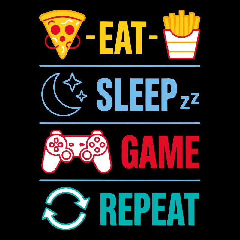 Eat Sleep Game Repeat Gaming Quotes for Gamer