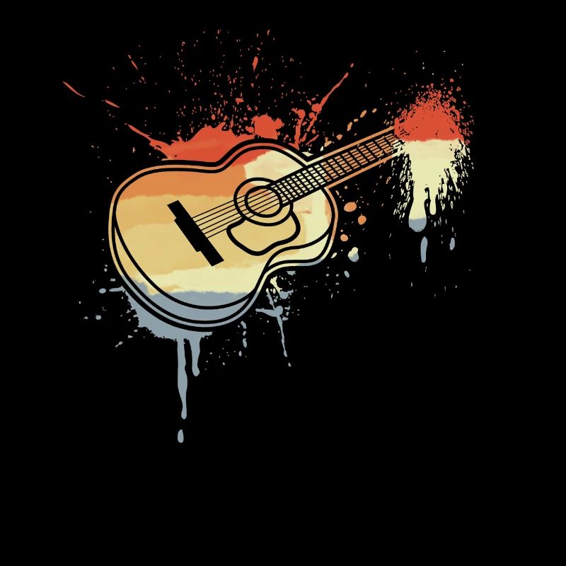 Guitar Sketch Vintage Look
