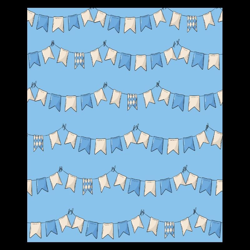 Blue White Flag Garland Bavaria Diamond Bavarian