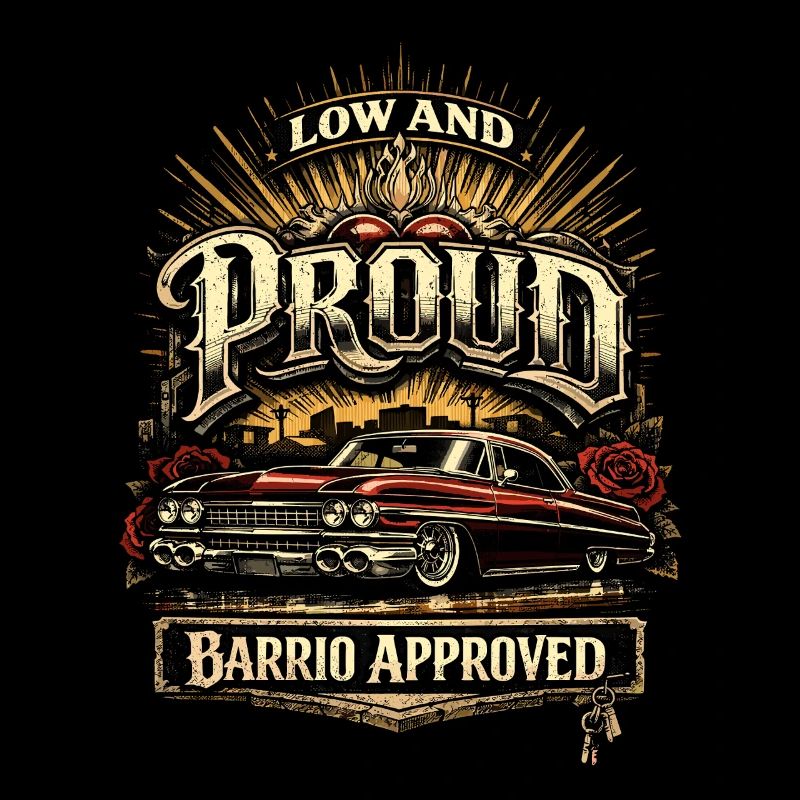 Lowrider Auto Low And Proud Barrio Approved