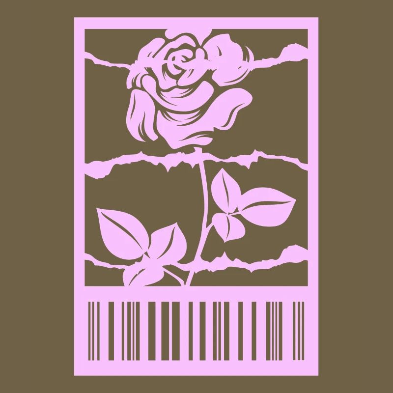 Gothic Rose Barbed Wire Barcode Urban Style