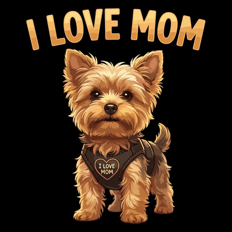I Love Mom Yorkshire Terrier Design