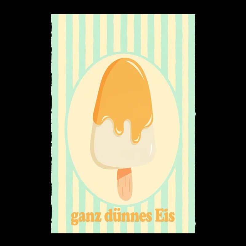 Ganz dünnes Eis Retro Sommer Eis Design