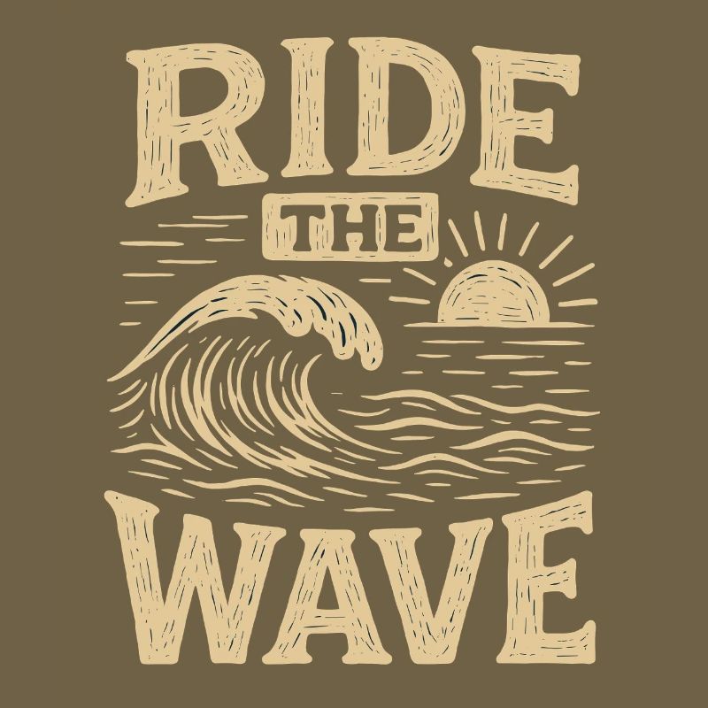 SURF THE WAVE Déclaration vintage des vagues surf