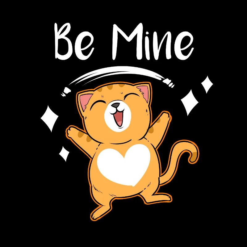 Be Mine Cat Delight Heart Kitten Love