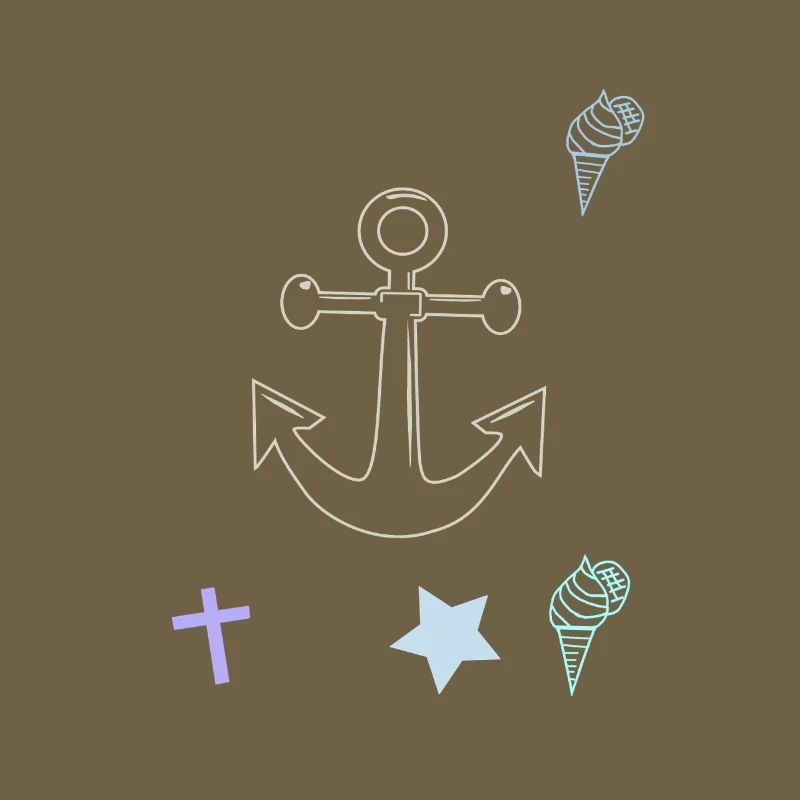 Maritim Anker Kreuz Eiscrem