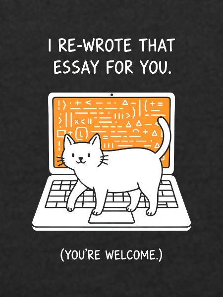 Cat writer on laptop